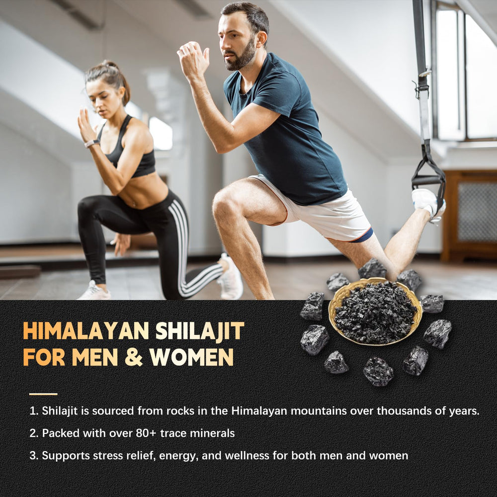 YMINGKJ Shilajit ingredient label highlights fulvic minerals for absorption.