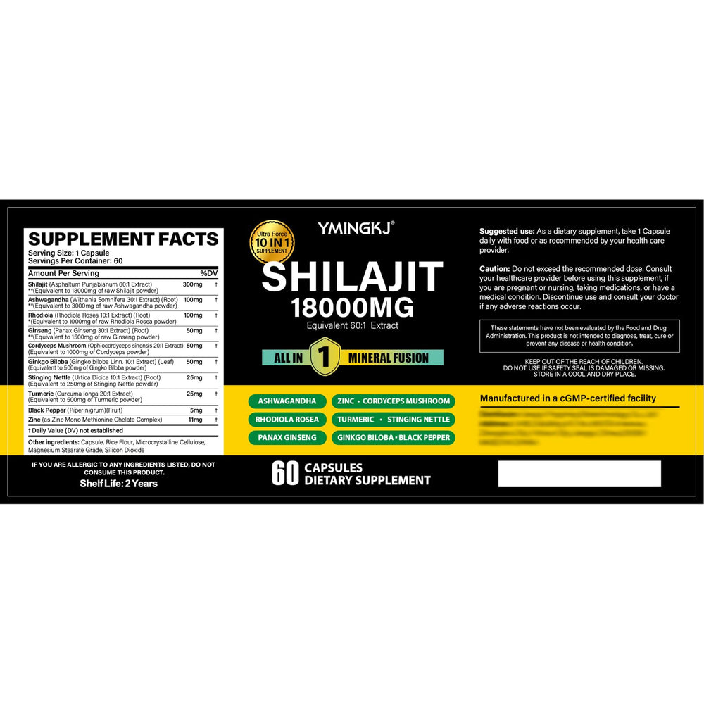 YMINGKJ Shilajit two-month supply suggests long-term daily use.