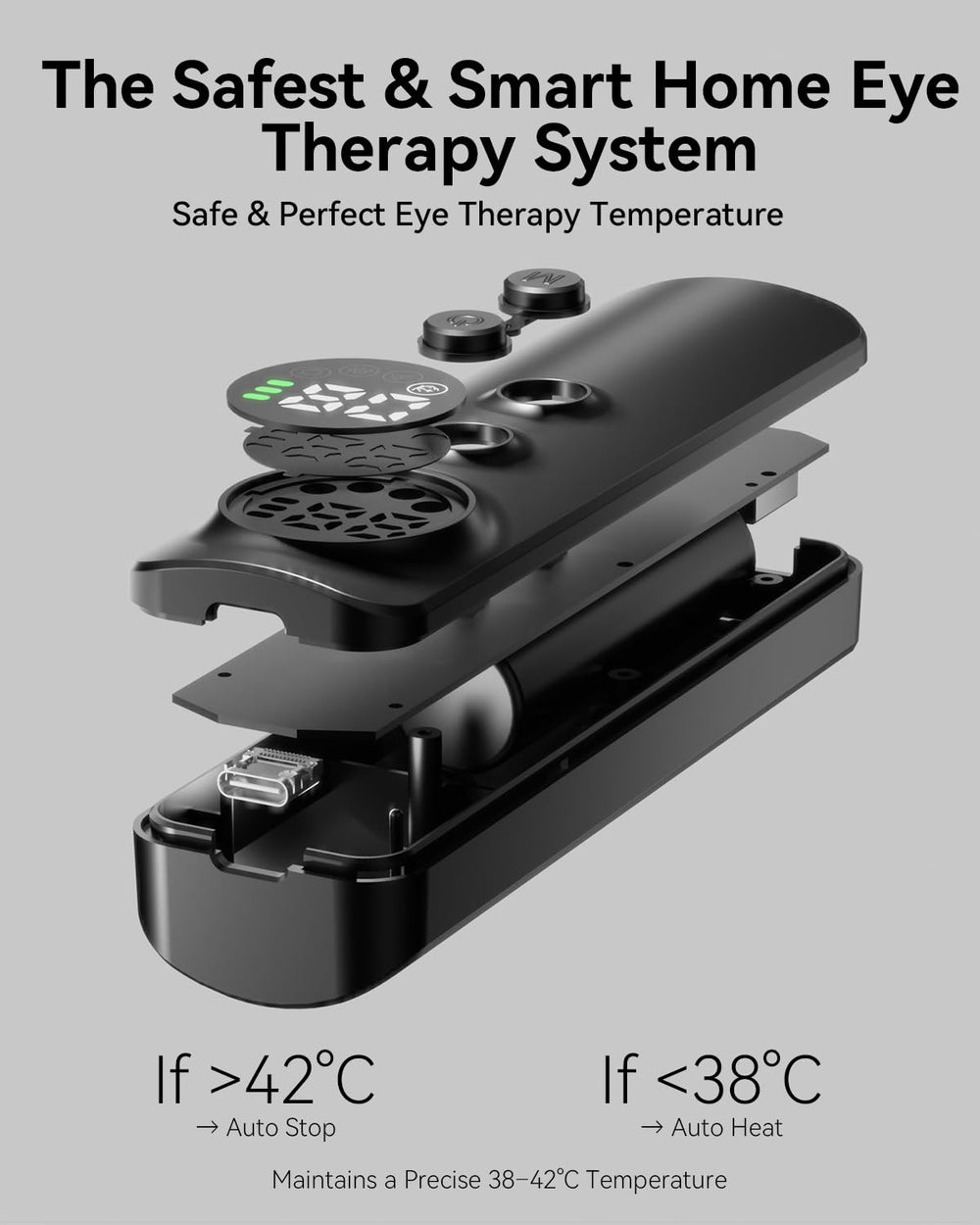 YNTU heated eye mask provides 40°C warmth for comfortable therapy