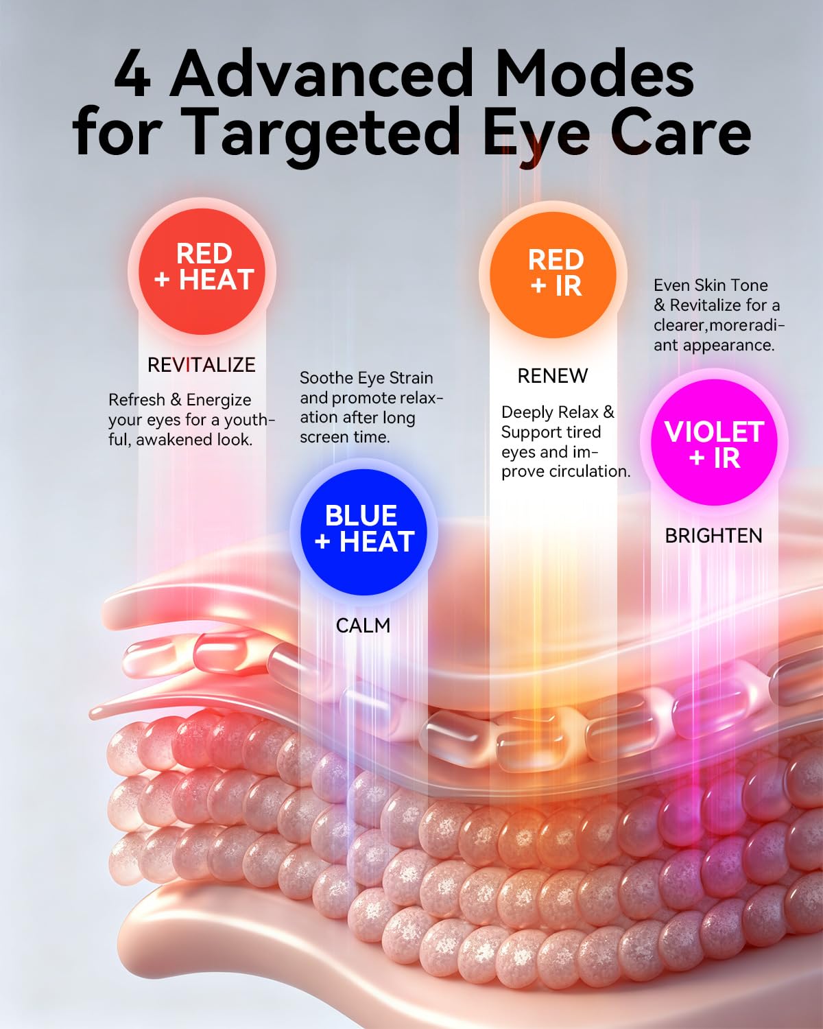 YNTU heated eye mask red and infrared combo mode for enhanced relaxation