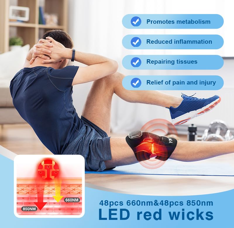 YNTU red light knee massager side profile for daily relief at home