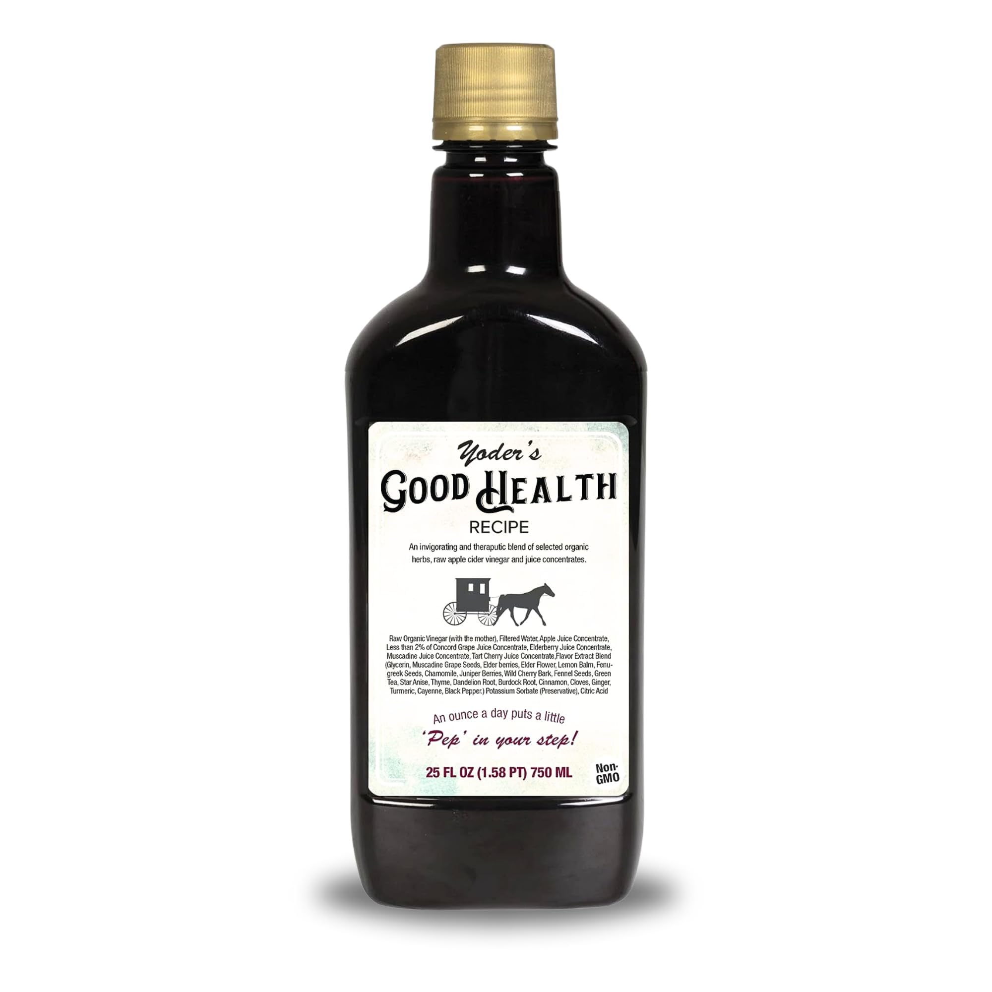 Yoder Naturals Good Health Apple Cider Vinegar bottle with elderberry for immune support potential