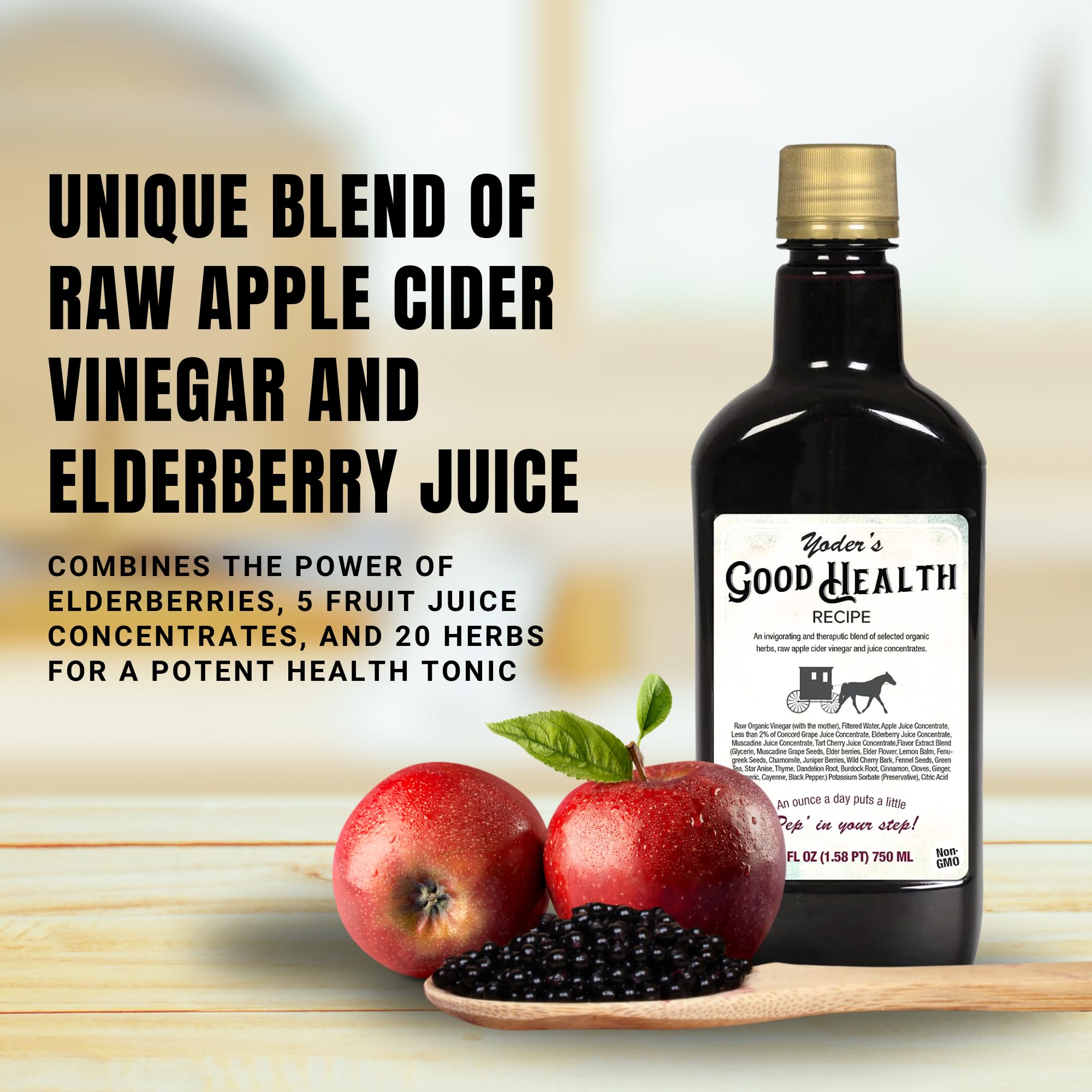 Yoder Naturals nutrition scene with ingredients suggesting gut and digestive wellness support