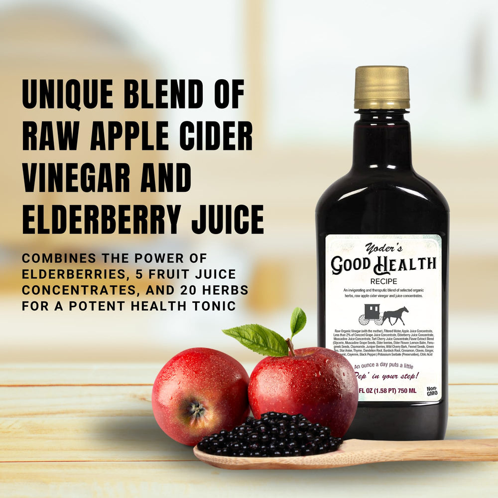 Yoder Naturals nutrition scene with ingredients suggesting gut and digestive wellness support