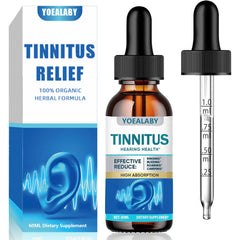 YOEALABY tinnitus relief bottle pour for easy, quick-use drops.