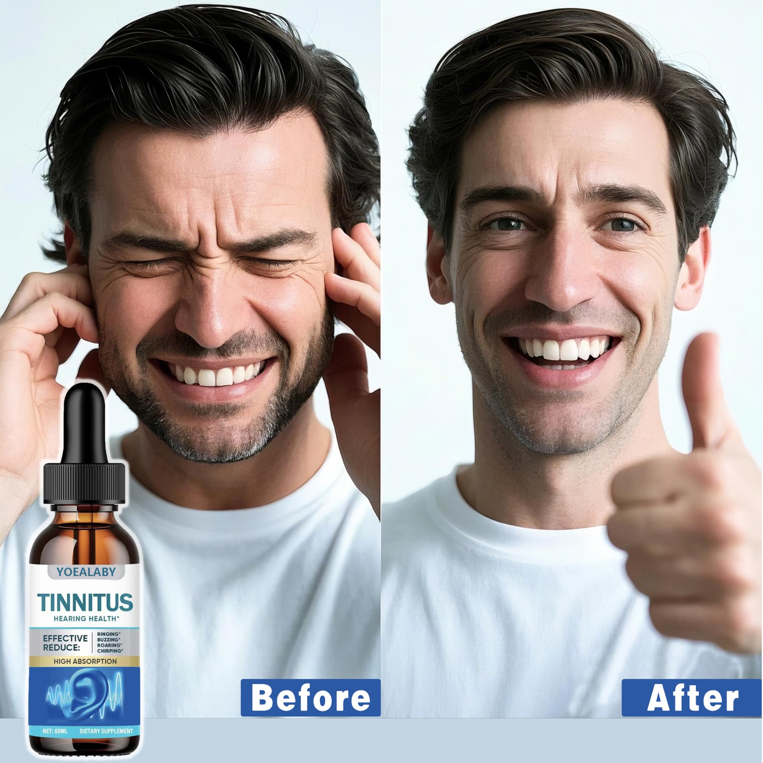 YOEALABY tinnitus relief drops application shows convenient daily use.