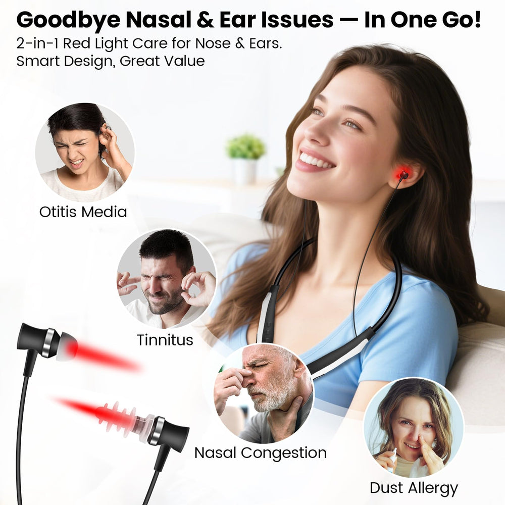 YOEYOU 2-in-1 red light therapy ear attachment for comfortable ear use