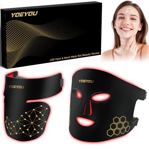 YOEYOU red-light mask for face and neck, ready for at‑home therapy