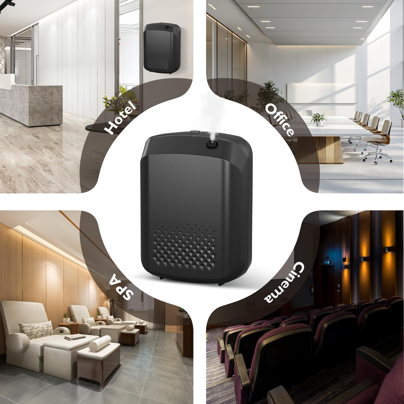 Yofuly Waterless Diffuser cold-air diffusion creates micro-particles.
