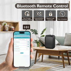 Yofuly Waterless Diffuser control panel enables mobile scent control.