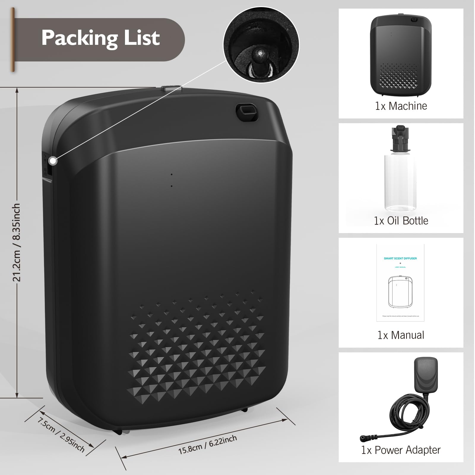 Yofuly Waterless Diffuser desktop installation fits home or office.