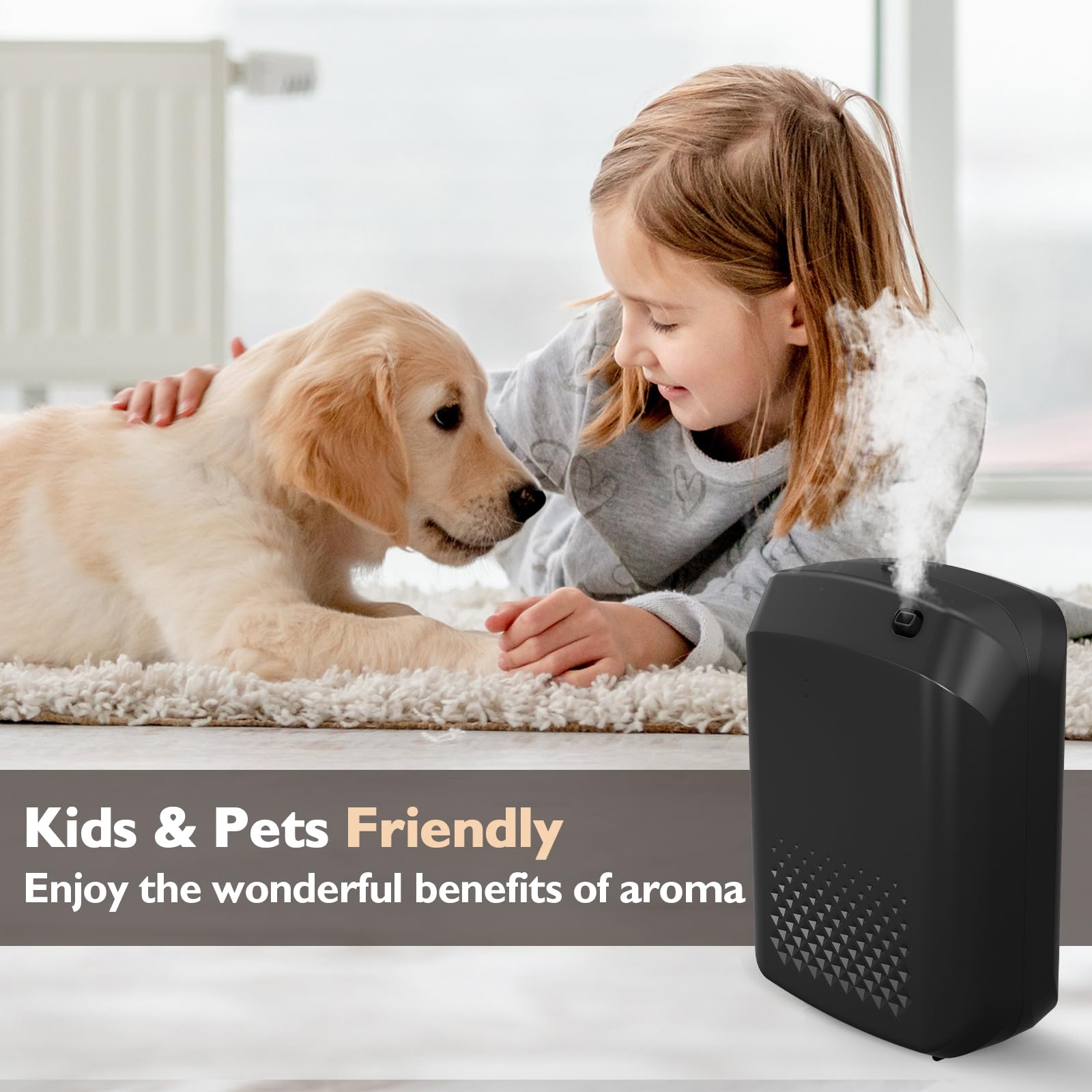 Yofuly Waterless Diffuser wall-mount option blends with decor.