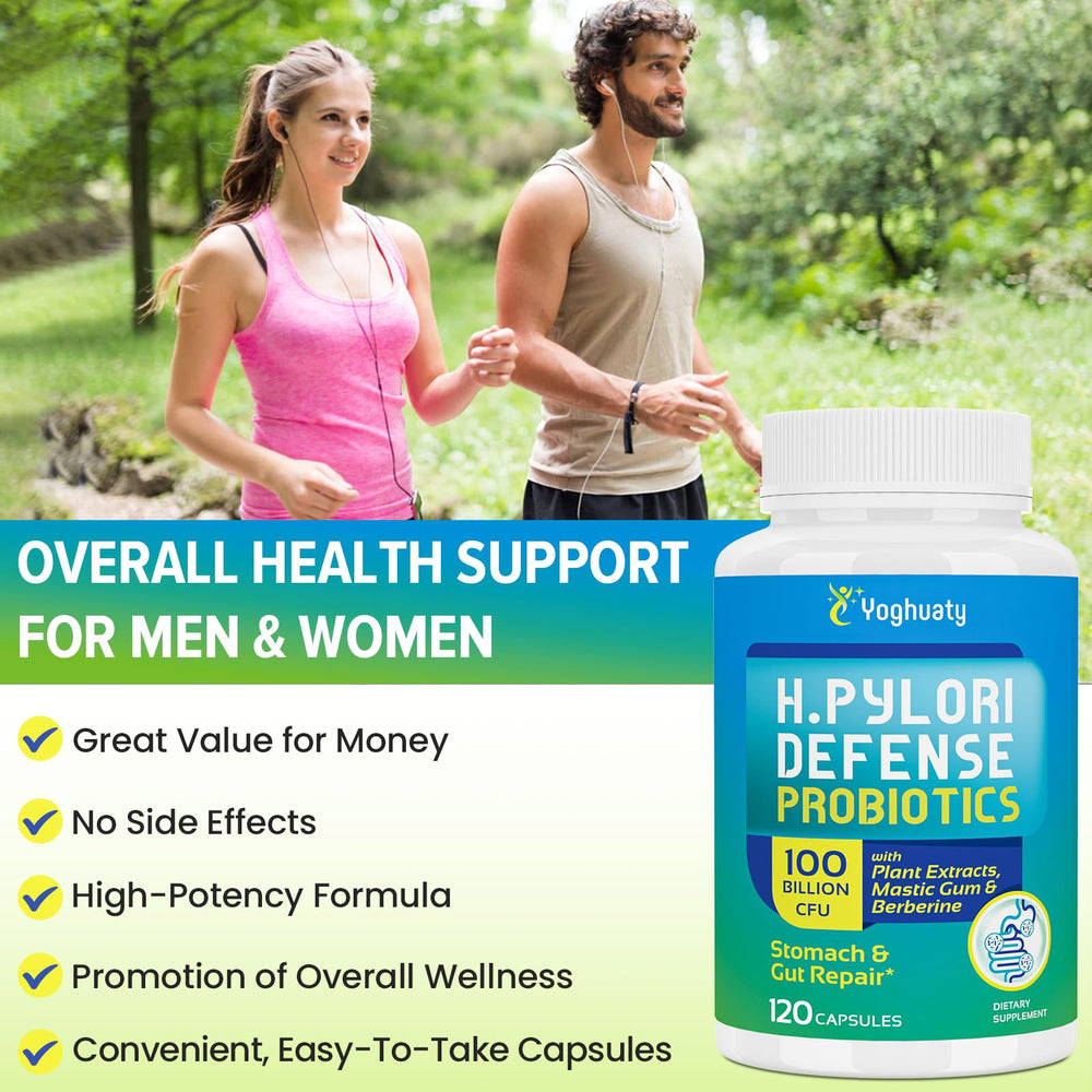 Yoghuaty H. Pylori Defense green tea extract highlight supports digestion.