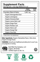 Yogi Tea Sweet Clementine box front highlights organic status and flavor.