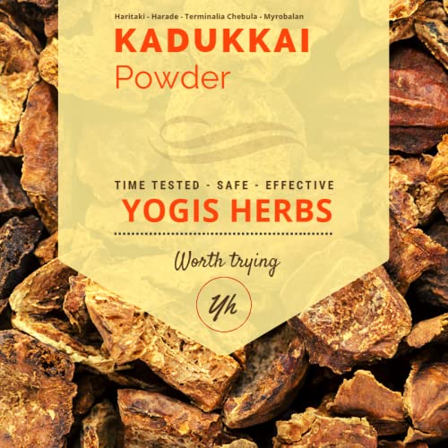 YOGIS HERBS Kadukkai powder 1lb pack, fresh and pure, supports digestive comfort.