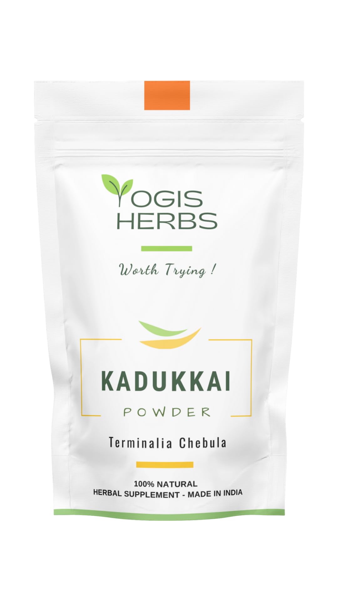 Close-up of Kadukkai powder texture from YOGIS HERBS for gentle digestive support.