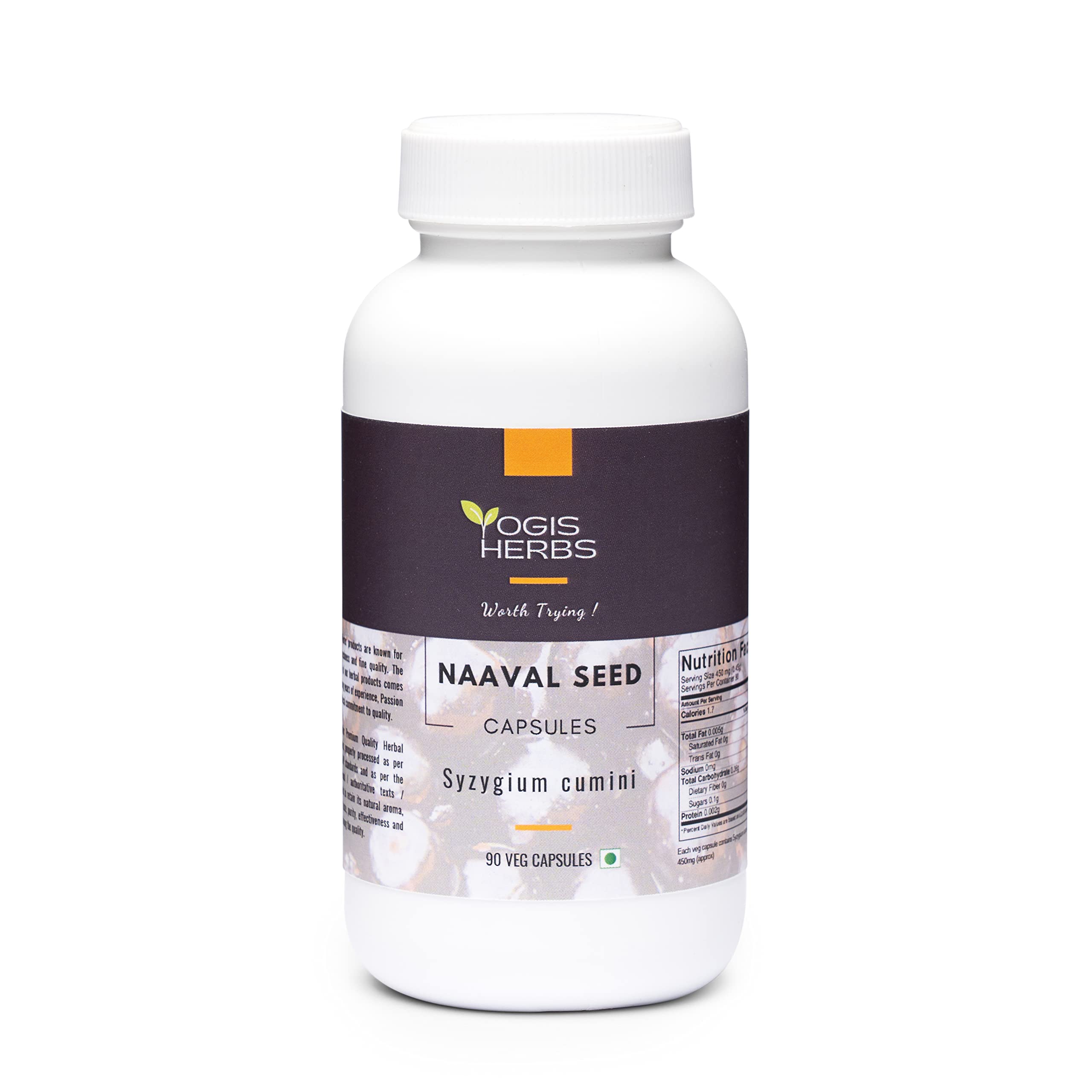 YOGIS HERBS Naval Seed Capsules bottle, easy daily antioxidant support.