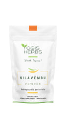 YOGIS HERBS Nilavembu powder bottle closeup reveals fresh, pure herbal form.