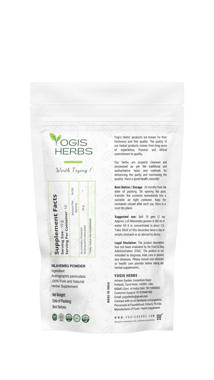 YOGIS HERBS Nilavembu powder scoop enables easy daily measurement.
