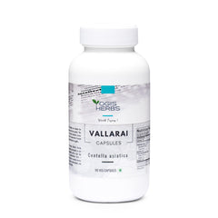 YOGIS HERBS Vallarai capsules bottle front for cognitive support with Centella Asiatica.