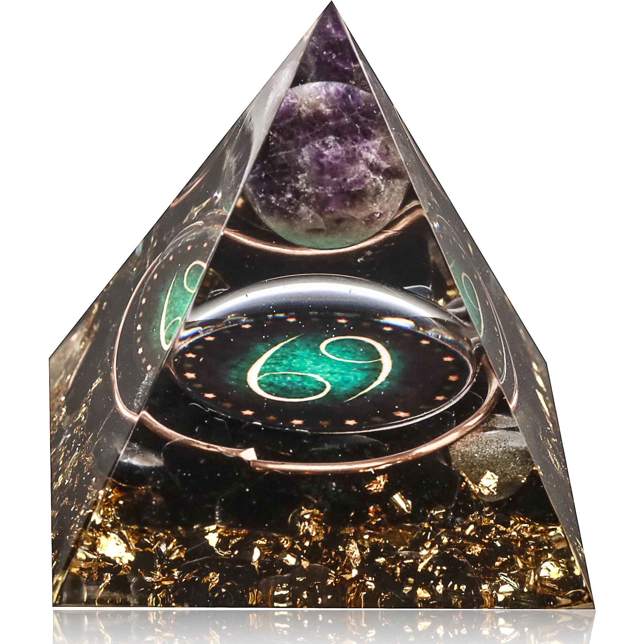 Yogmudra 12 Zodiac Orgone Pyramid Cancer, a protective energy focal point for mindful spaces
