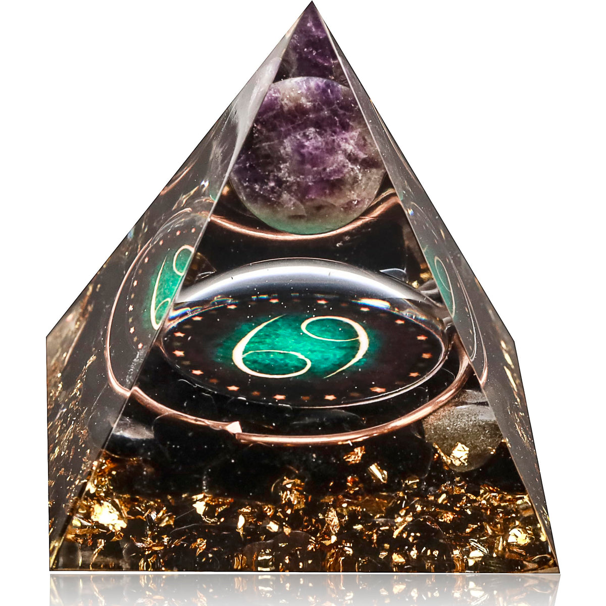 Yogmudra 12 Zodiac Orgone Pyramid Cancer, a protective energy focal point for mindful spaces