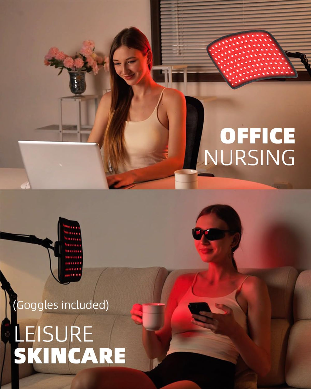 YOHOTESION 135 combo LEDs deliver gentle warmth for deeper comfort.