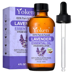 Yoken Lavender Oil bottle with dropper for precise diffusing and easy application
