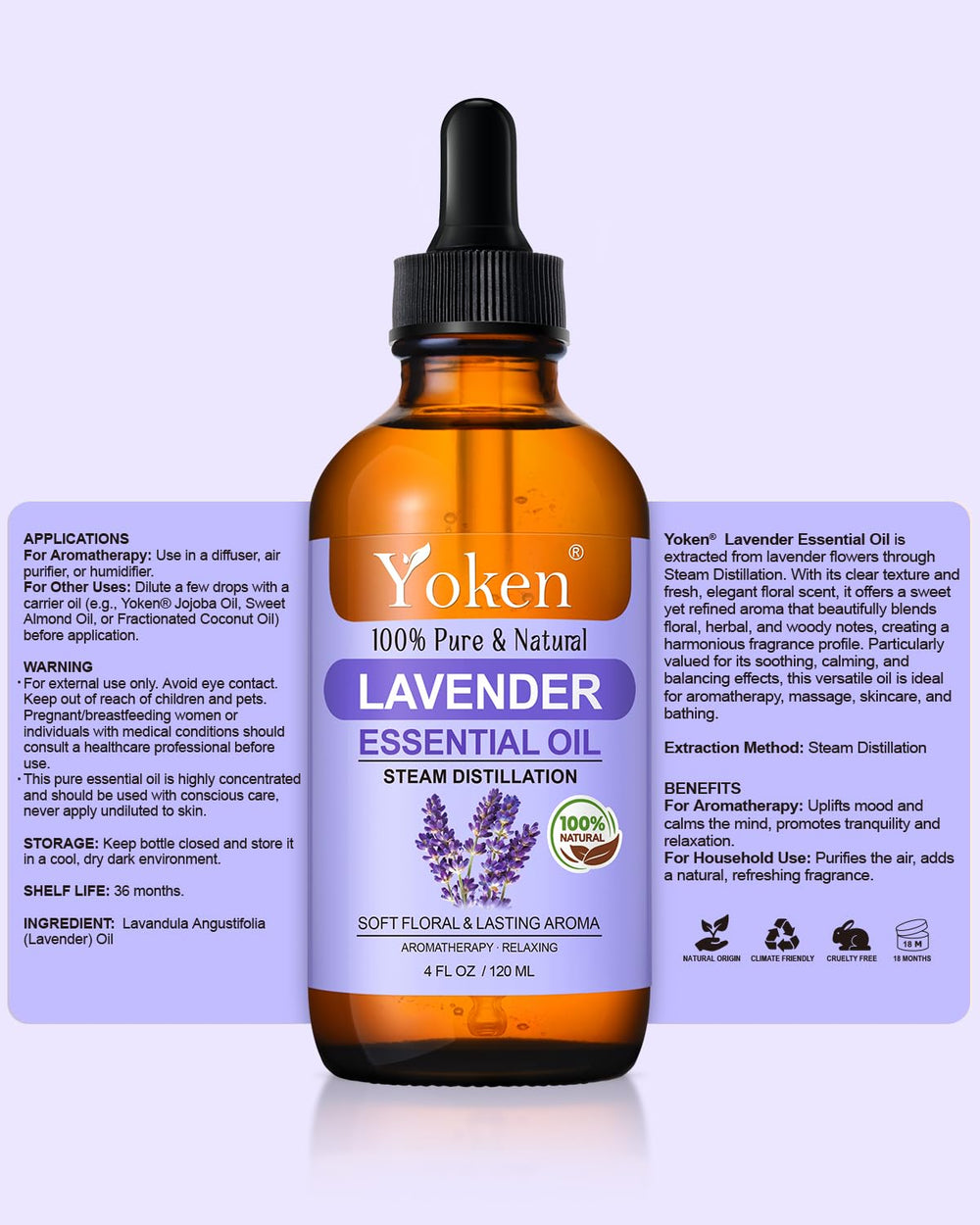 Yoken Lavender Oil beside bath accessories for daily self-care