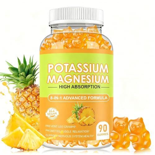 YOLLIT Potassium Magnesium Gummies bottle with pineapple flavor supports daily electrolyte balance.