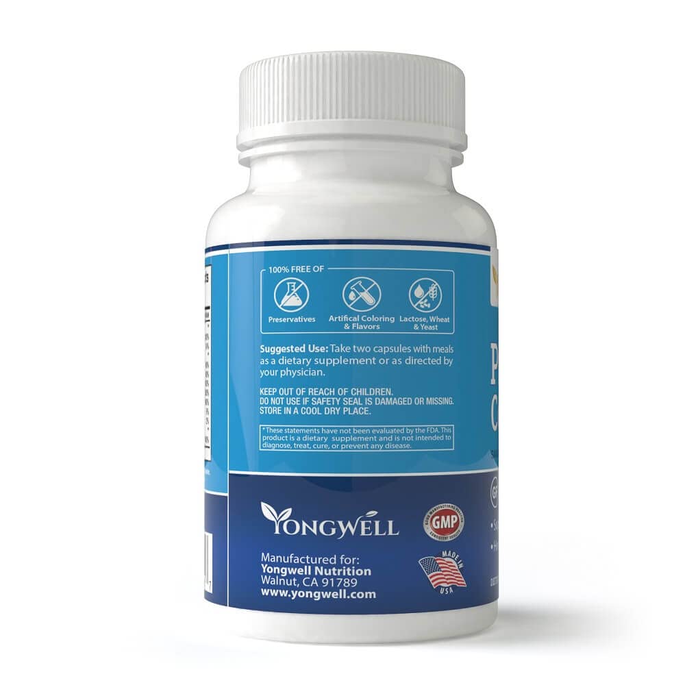 YongWell Prostate Complex label front highlighting gluten-free formula