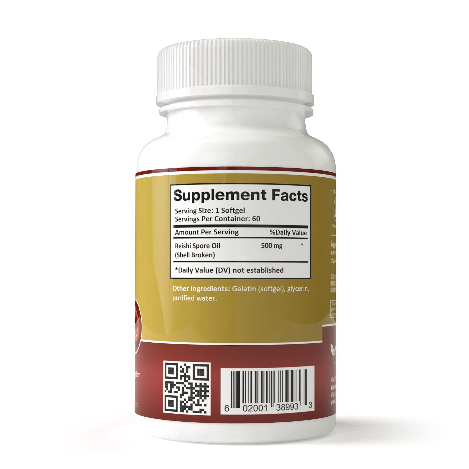 YongWell Reishi Spore Oil bottle packaging, two-month supply