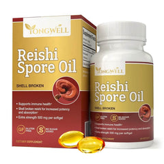 YongWell Reishi Spore Oil Softgel bottle, convenient daily supplement