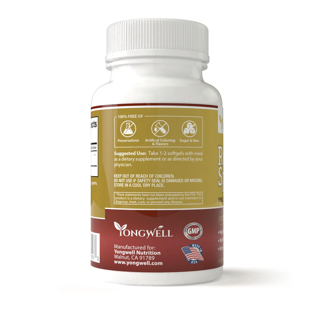 YongWell Reishi Spore Oil Softgel in hand, ready to take