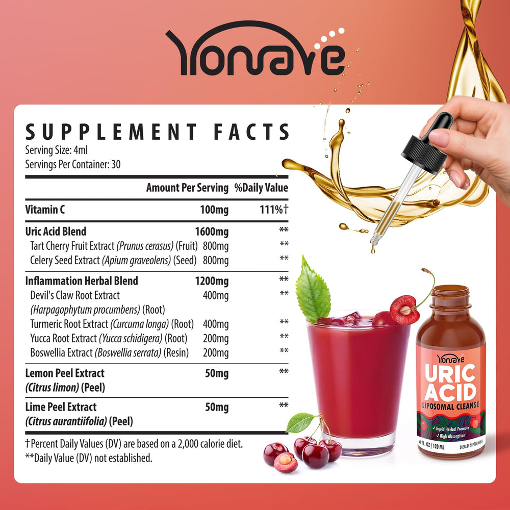 Yonrave Liposomal Uric Acid Drops dropper close-up highlighting convenient usage.