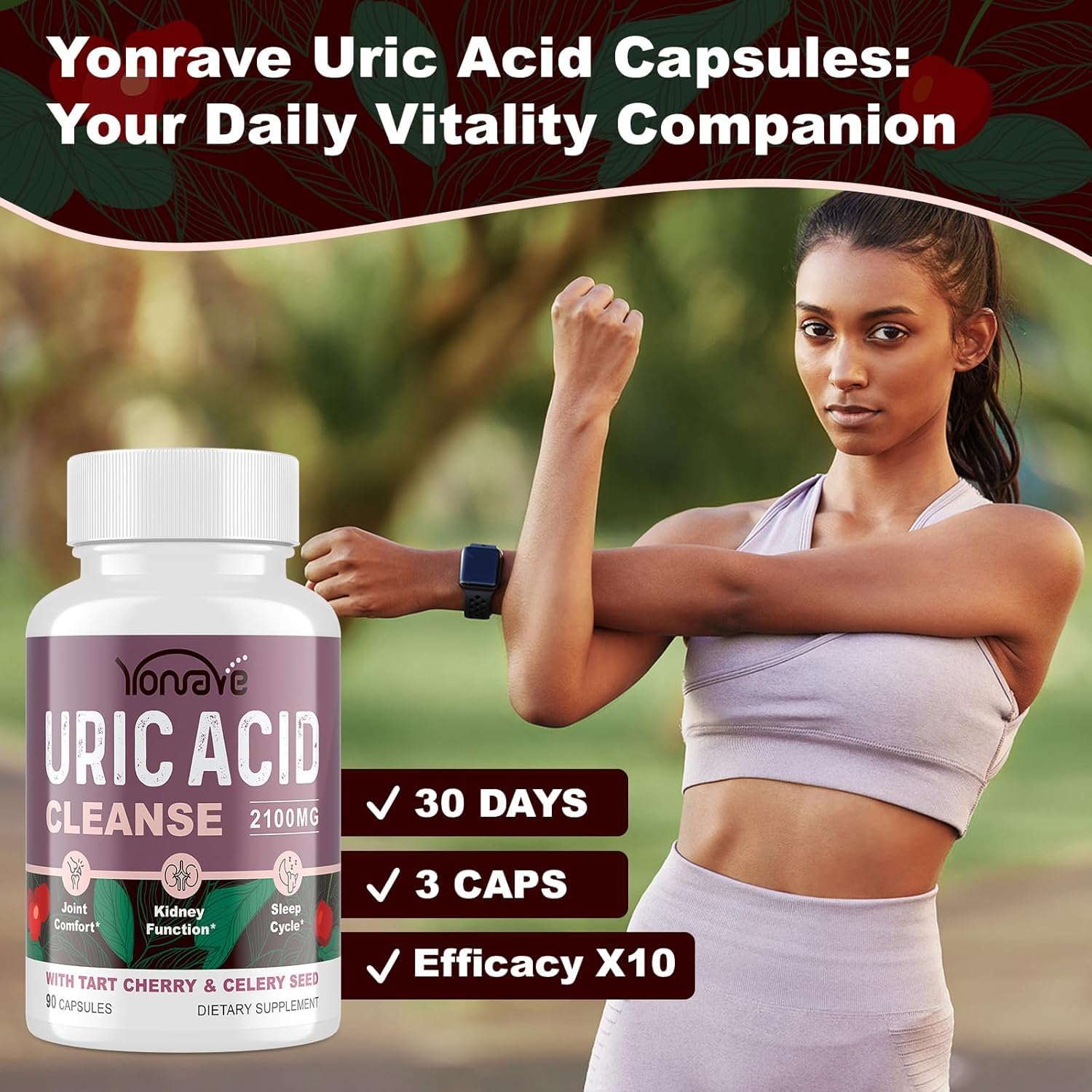 Yonrave vegan-friendly formula label, 100% plant-based ingredients emphasized.