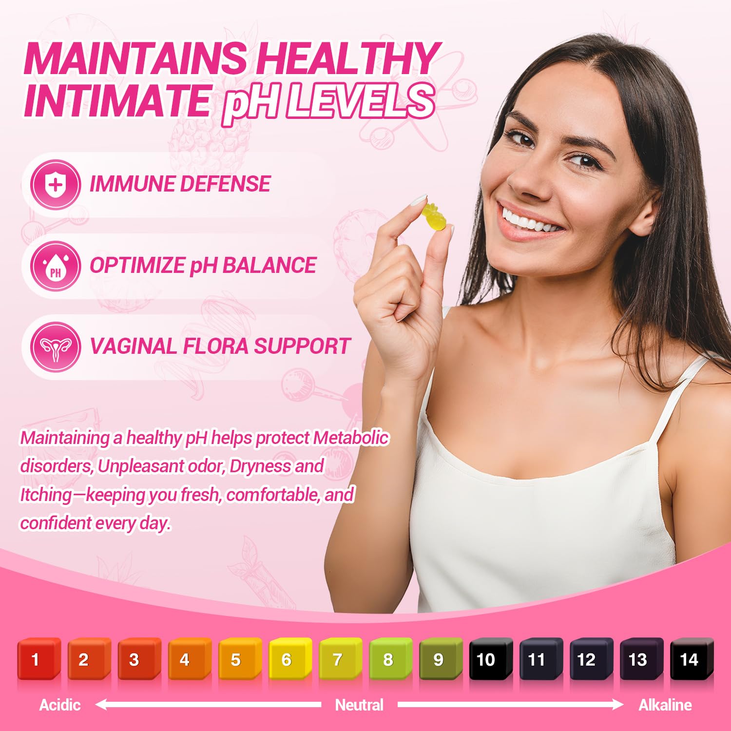 Yooloks Her Juicy gummies show soft texture and pineapple flavor.