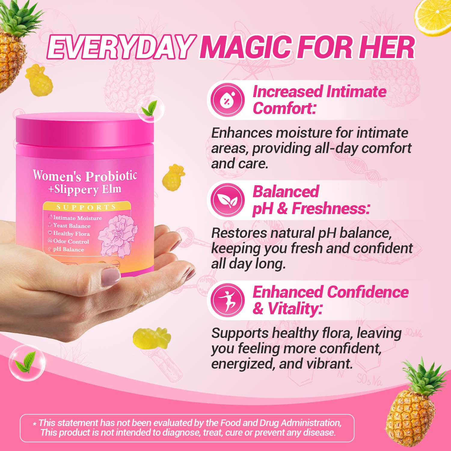 Two Yooloks Her Juicy gummies per day for a simple routine.