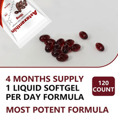 Yoqpoe Astaxanthin 12mg softgel capsules close-up highlighting capsule formula.