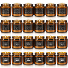 YOROXRG 24-pack scented candles display with natural essential oils for ambient home fragrance