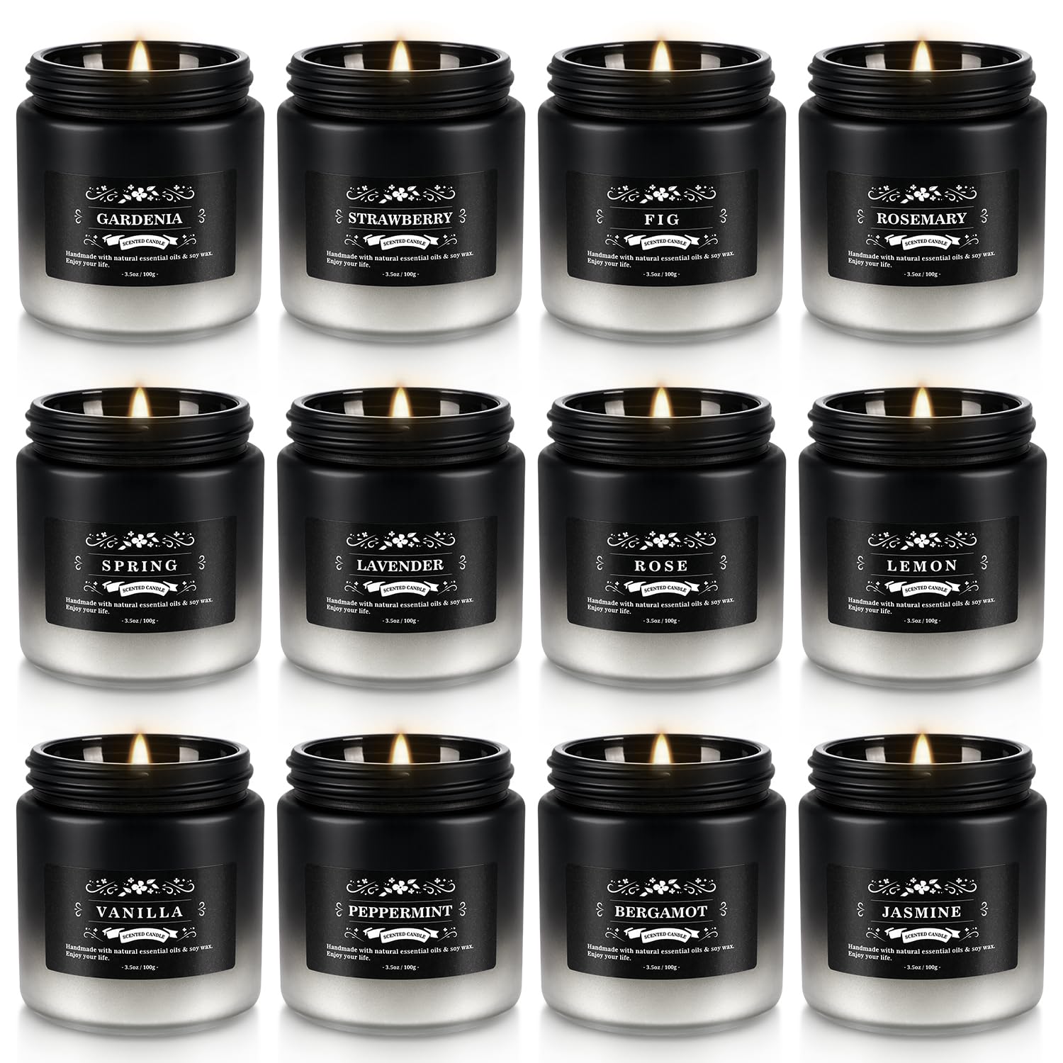 YOROXRG gift set 12-pack scented candles in travel tins for festive ambiance.