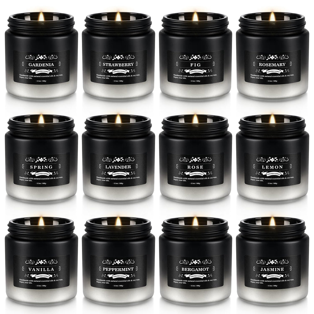 YOROXRG gift set 12-pack scented candles in travel tins for festive ambiance.