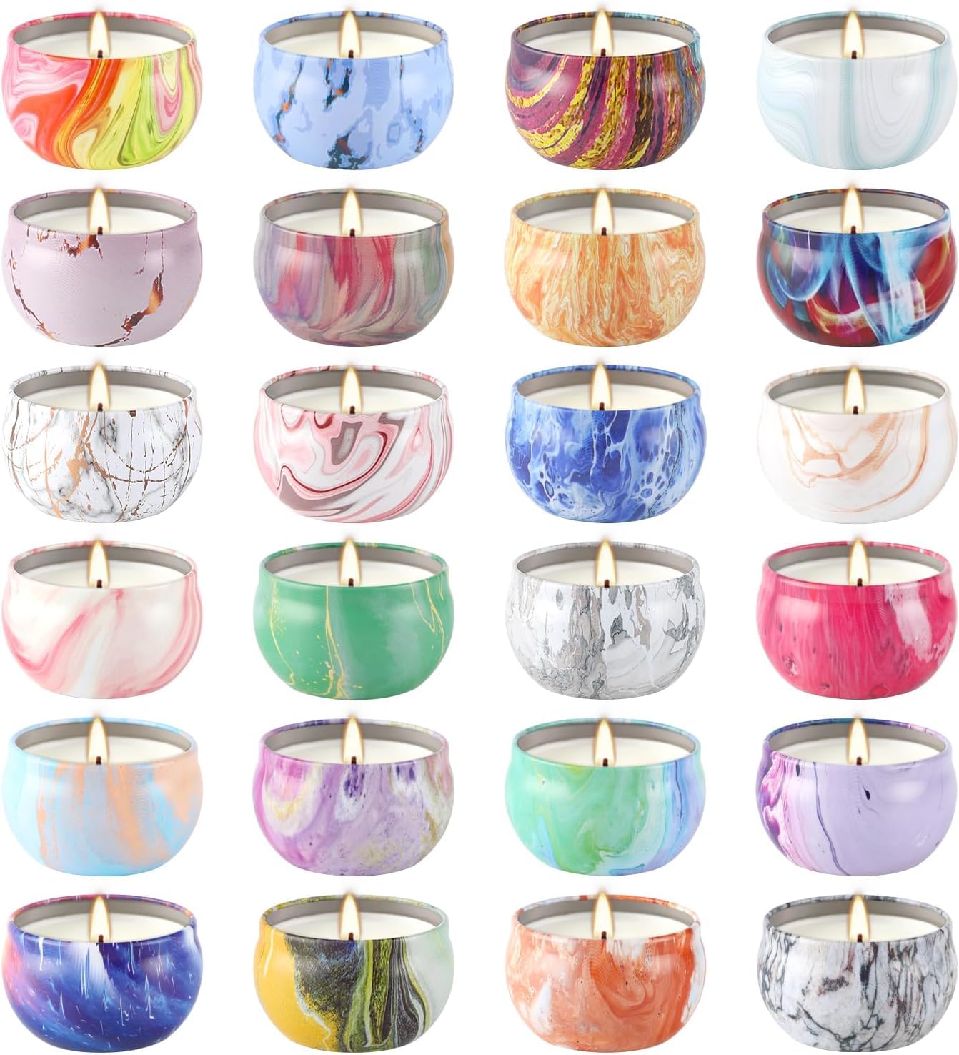 YOROXRG 24-pack travel tin candles for cozy home ambiance.