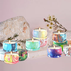 YOROXRG candle with natural fiber wick for steady burn.
