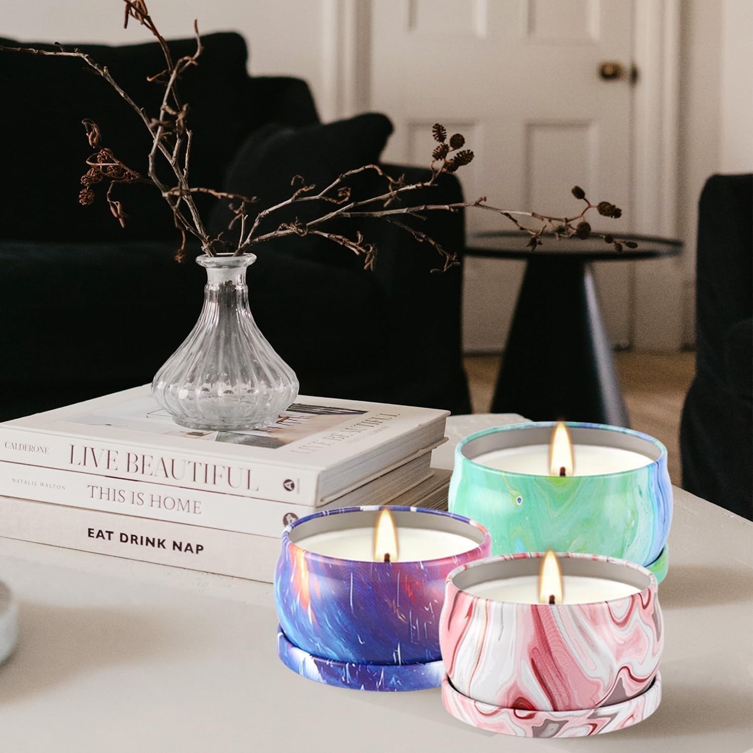 YOROXRG vanilla candle brings warm, comforting scent.