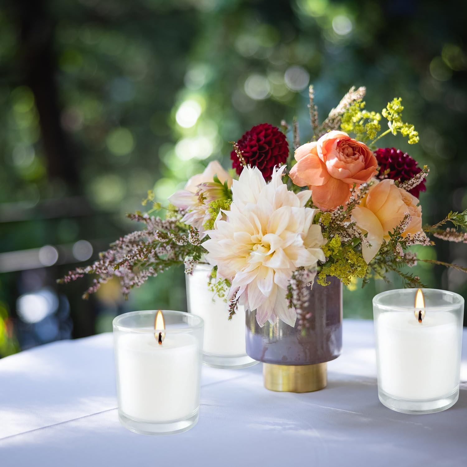 YOROXRG 12-hour burn votive candle provides long lasting candlelight for ceremonies.