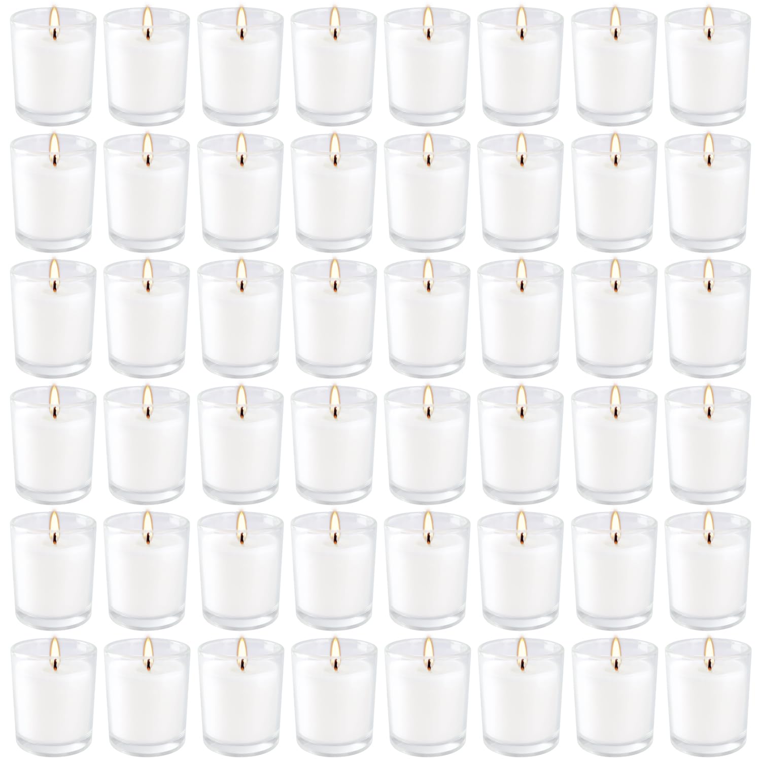 YOROXRG white unscented votive candle in clear glass for elegant ambiance.