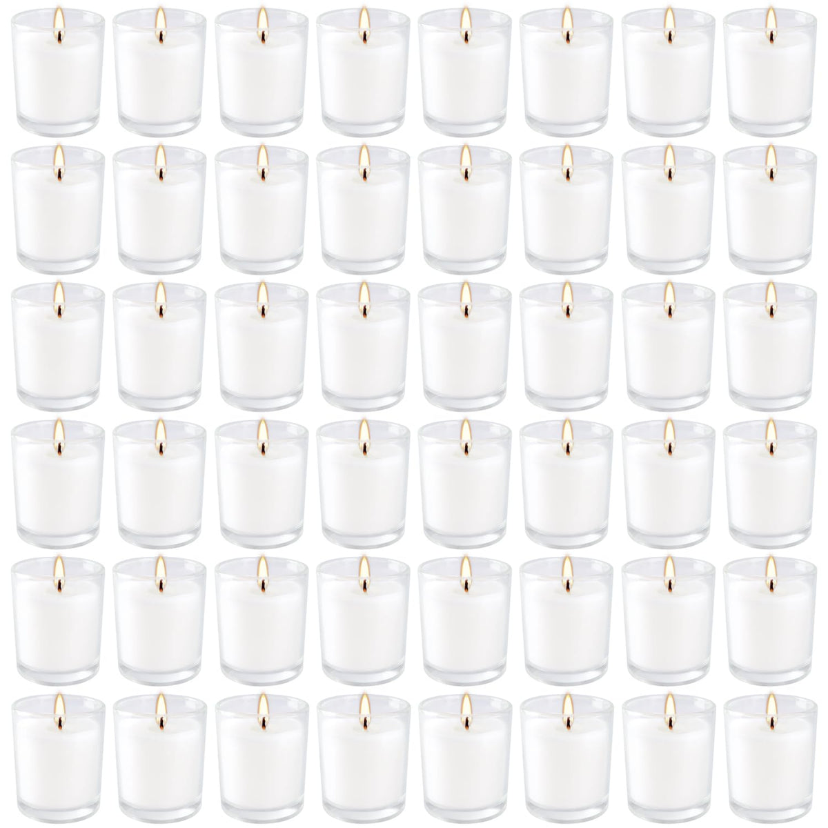 YOROXRG white unscented votive candle in clear glass for elegant ambiance.