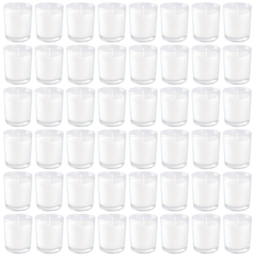 YOROXRG white votive candle creates ambient light for holidays.