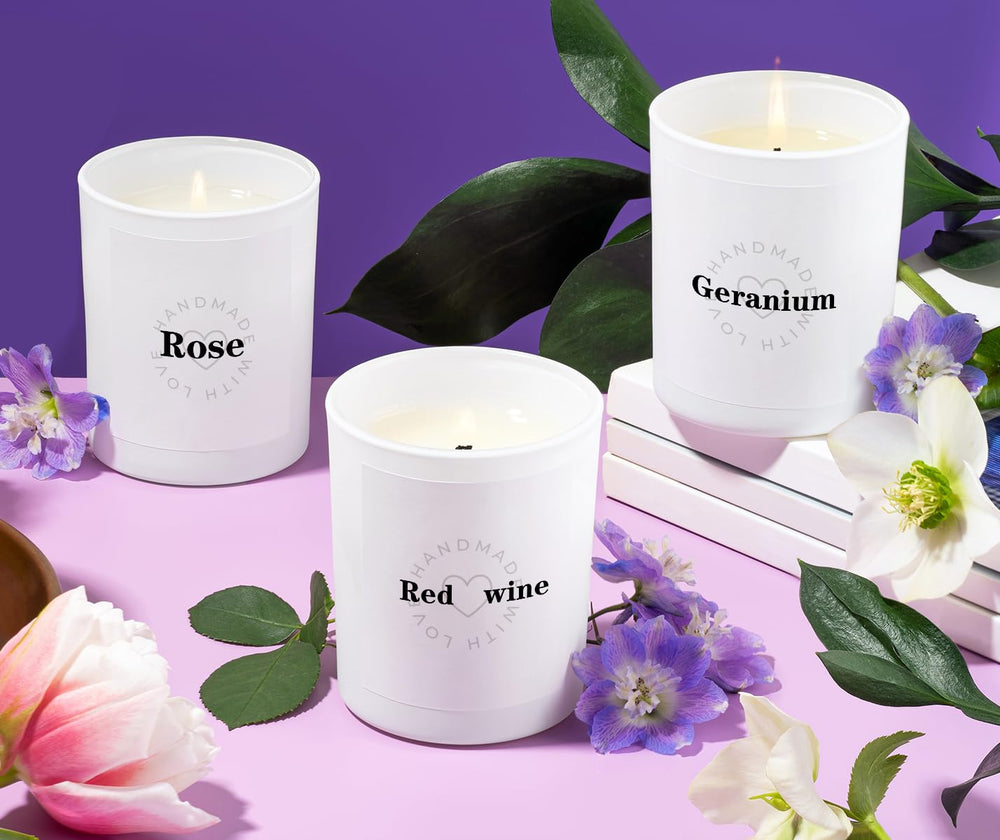 YOSICIL Red Wine candle in white jar for cozy evenings